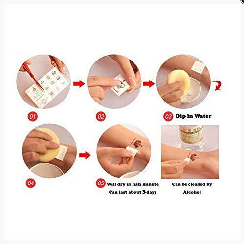 Etiqueta engomada del tatuaje temporal Moda Harajuku Animal negro Lobo Tigre Tatuaje impermeable Hombres y mujeres Festival de música de Halloween Maquillaje 10pcs F