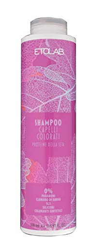 Etolab - Champú para cabello teñido con semillas de lino, proteínas de seda y aceite de macadamia (2x500 ml)