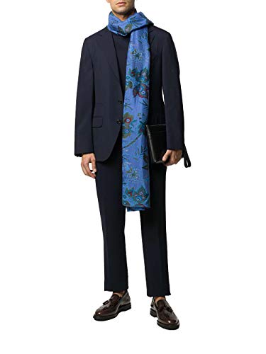 Etro Moda De Lujo Hombre 117775045200 Azul Seda Bufanda | Primavera-verano 20