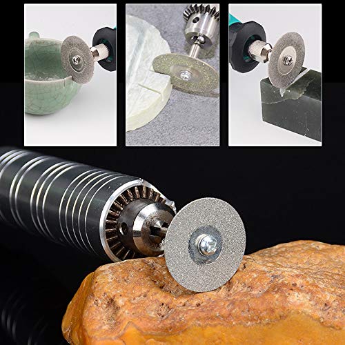 ETSAMOR 32pcs Disco de Corte Disco Diamante Dremel 16/20/22/25/30/40/50/60mm Discos Diamantados con 4 piezas Ejes para Cortar Azulejos Vidrio Metal Piedra