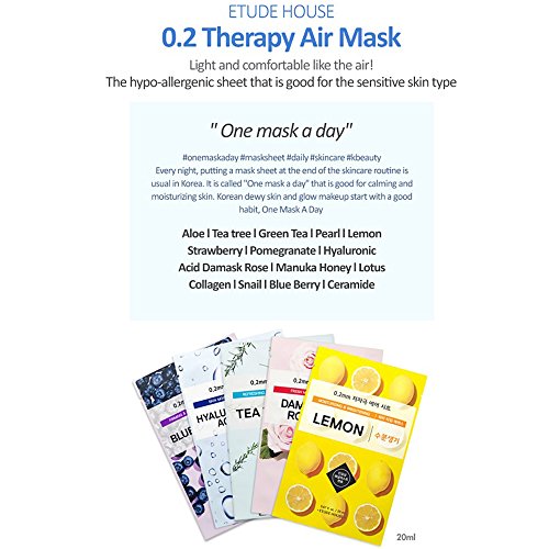 Etude House 0.2 Therapy Air Mask 15pcs ( 2016 New Upgrade I Need you Mask )