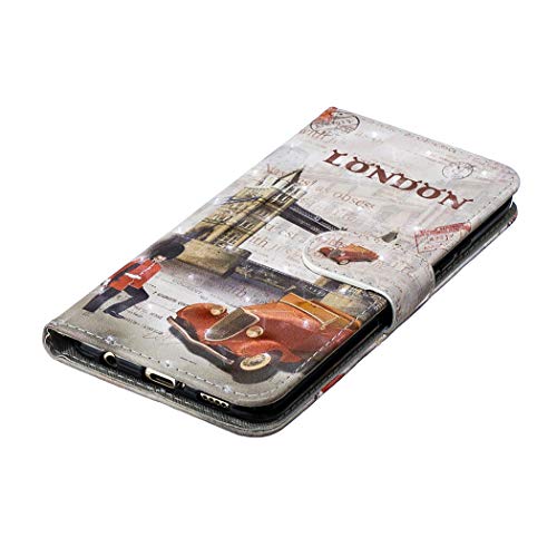 EuCase Funda para Huawei Mate 20 Lite, Carcasa Libro con Tapa Flip Case Protectora Cartera 3D Pintada de Piel PU Cuero Soporte Magnético Cover Huawei Mate 20 Lite Carcasa Londres