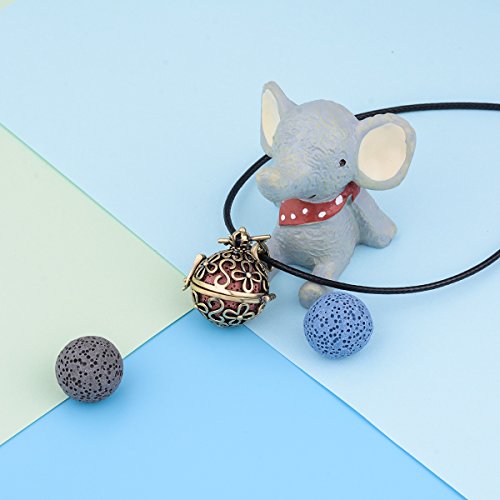 Eudora Colgante Aromaterapia Mujer Difusor de Aroma, Piedra Volcánica para Aromaterapia Joyeria Perfume Jaula Bola de Lava 7pcs, Regalos para Madres Hermana Mujer