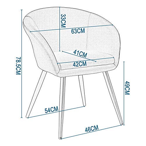 EUGAD Set de 4 Sillas Comedor Vintage Diseño Sillas Tapizada Nórdicas Moderna en Terciopelo Patas de Metal Silla de Cocina Silla Tulip Silla de Salón Negro
