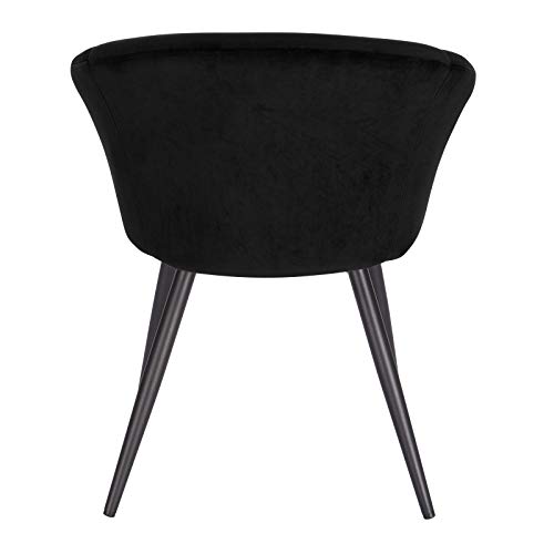 EUGAD Set de 4 Sillas Comedor Vintage Diseño Sillas Tapizada Nórdicas Moderna en Terciopelo Patas de Metal Silla de Cocina Silla Tulip Silla de Salón Negro