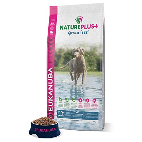 EUKANUBA NaturePlus+ Sin grano Cachorro y Junior Con salmón fresco congelado [14 kg]