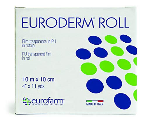 Euroderm Roll (m 10 x cm 15) Pelicula en Rollo Transparente Impermeable al Agua,Altamente Transpirable.