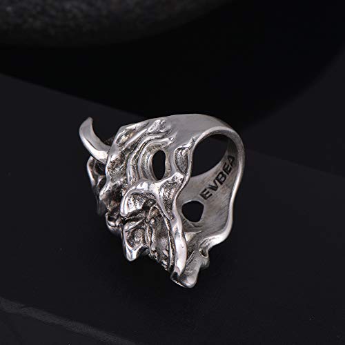EVBEA Anillos Hombre Máscara de Hannya Prajna Joyería Japonesa Punk Rcoker clásica Anillos de Calavera para Hombres