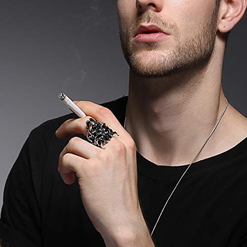EVBEA Anillos Hombre Máscara de Hannya Prajna Joyería Japonesa Punk Rcoker clásica Anillos de Calavera para Hombres