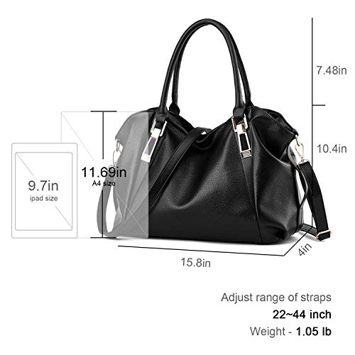EVEOUT Bolso de cuero vegano suave para mujer,Bolsos de Mano Retro, Bolso de Hombro con Asa Superior para el Trabajo Casual, Bolso Clásico de Hobo con Borla Bolsas de Viaje para Mujer