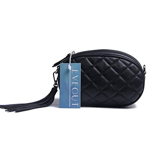 EVEOUT Bolso de la correa de la cintura del cuero de la PU de las mujeres Paquete elegante Bolsa del dinero del teléfono celular