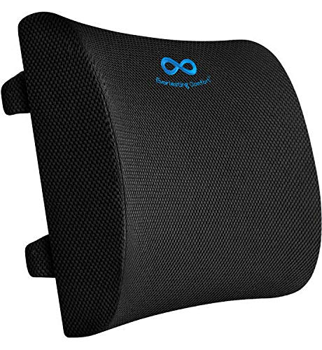 Everlasting Comfort - Almohada de apoyo lumbar para silla de oficina - Cojín lumbar de espuma viscoelástica pura para coche (Negro)