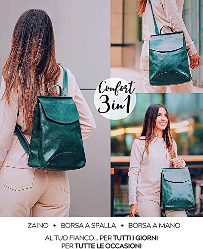 Evooo | Bolso mochila mujer de piel Vegan elegante mochila bandolera con bolso Outlet Bolsos casuales mochilas de viaje y trabajo