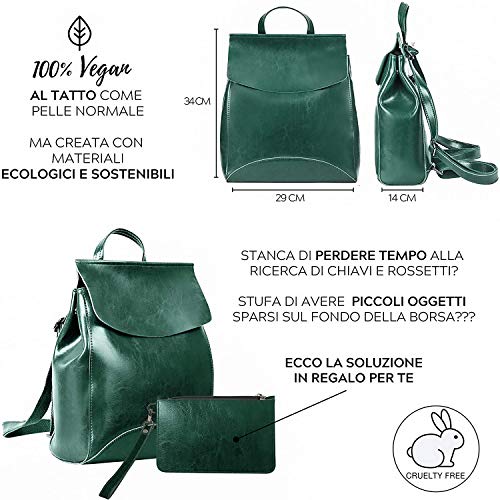 Evooo | Bolso mochila mujer de piel Vegan elegante mochila bandolera con bolso Outlet Bolsos casuales mochilas de viaje y trabajo