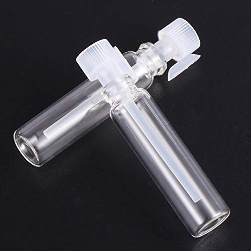 EXCEART 100 Piezas de Muestras de Perfume Mini Botellas Frascos de Vidrio Vacíos Frasco Cuentagotas para Viajes Envases de Vidrio de Perfume Portátiles Recargables 1 Ml Transparente