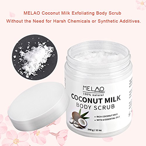 Exfoliante exfoliante corporal Leche de coco y sal del mar muerto Exfoliante y mascarilla hidratante e hidratante para el cuerpo