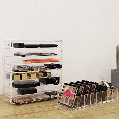 Exhibidor de joyas, estuche de almacenamiento de cosméticos Armario de mesa extraíble multifuncional herramienta de maquillaje de joyería organizador de soporte de exhibición para tocador de baño(S.)