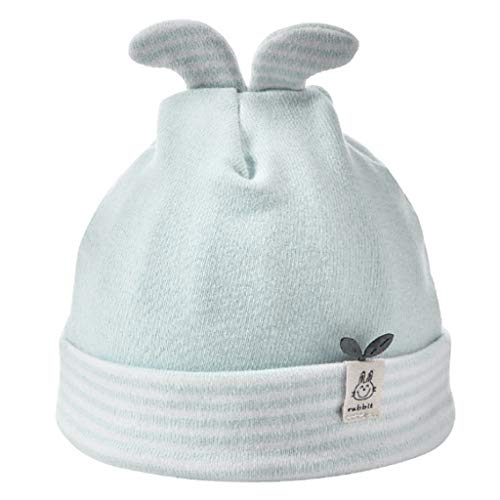 Exing Antiguedad Infantiles Orejas de Conejo bebé bebé Caliente Linda con Claves del Capo Hospital de algodón Ripes Impresos Acanalado Hem Casquillo del Invierno Sombreros del bebé 0-6 0-6 Mons