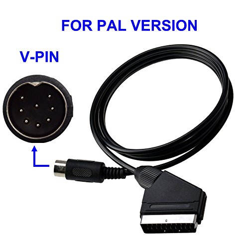 Exlene® El plomo RGB Scart Cable AV para la consola Sega Genesis 1 Megadrive (PAL)