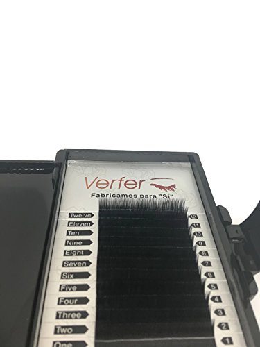 Extensión de Pestaña Postiza Pelo a Pelo Seda Brillante 0,07, 12mm Curl C individual pestañas Profesional