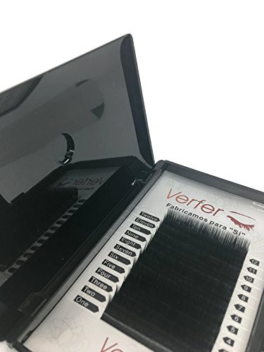 Extensión de Pestaña Postiza Pelo a Pelo Seda Brillante 0,07, 12mm Curl C individual pestañas Profesional