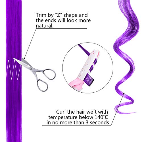 Extensiones de Cabello Colorido, 30 Piezas Extensiones de Pelo Natural 15 colors Hair Extensions con Clip para Fiestas Party