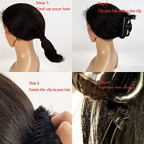 Extensiones de pelo sintético SLEEK para cola de caballo, pinza, coleta, yaki, extensiones de cabello con clip, 10.5 pulgadas, pieza de cabello Yaki, 75 g