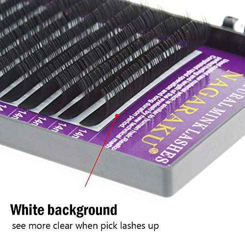 Extensiones de pestañas NAGARAKU, 16 filas clásicas de todos los tamaños, imitaciones de visón individual, extensiones de pestañas cilias para profesionales(0.05 C 13mm)
