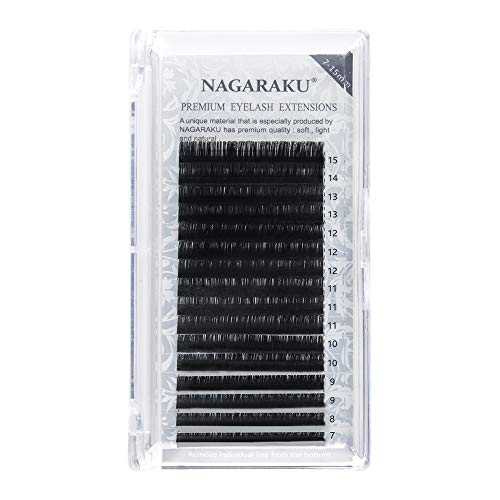 Extensiones de pestañas NAGARAKU Mix Individual Premium Mink Matte Black False Eyelash Classic Eyelash(0.15 D 7-15mm)