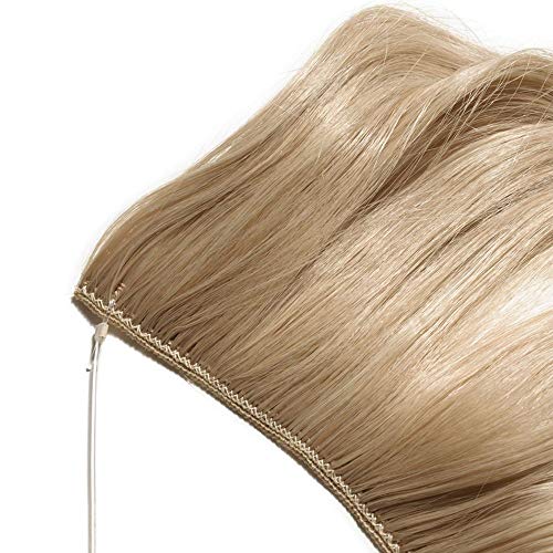 Extensiones Hilo Invisible 20"/50CM [ Adjustable & Invisible ] Extensiones Hilo Invisible [ Ash Rubio/Blanqueador Rubio ] Onda