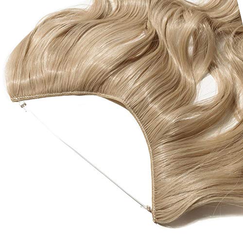 Extensiones Hilo Invisible 20"/50CM [ Adjustable & Invisible ] Extensiones Hilo Invisible [ Ash Rubio/Blanqueador Rubio ] Onda