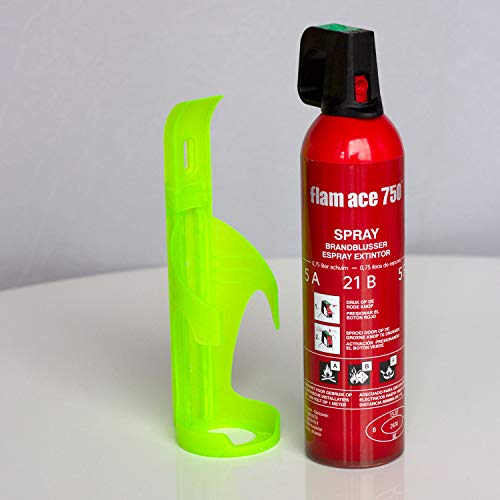 Extintor Spray Flam Ace 750ml contra incendios en casa, coche, caravana, barco, oficina, camping, cocinas, biodegrabale sin residuos para fuegos ABF y eléctricos hasta 1.000V, rojo