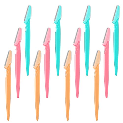 Eyebrow Razor, Cuchillas Afeitar de Cejas Rasuradora de Pelo Facial para Mujer, 12 Piezas