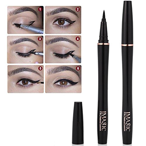 Eyeliner Stamp, IMAGIC Impermeable, de larga duración, Liquid Eyeliner Pen Fast Dry Eyeliner Pencil Black Maquillaje para ojos Negro
