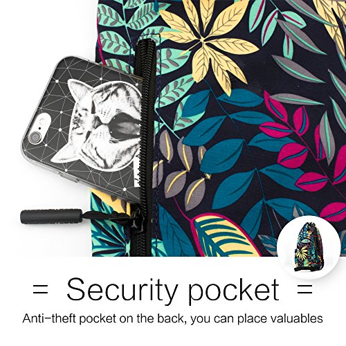 EZONTEQ Mochilas casual Unisex lona para PC Viaje Libros Acampada Estudiantes Escuela Bolsa de cuerda Bolsas de gimnasia Mochila cuerda para Niño Niña Chica Hombre Mujer - Azul oscuro Hojas