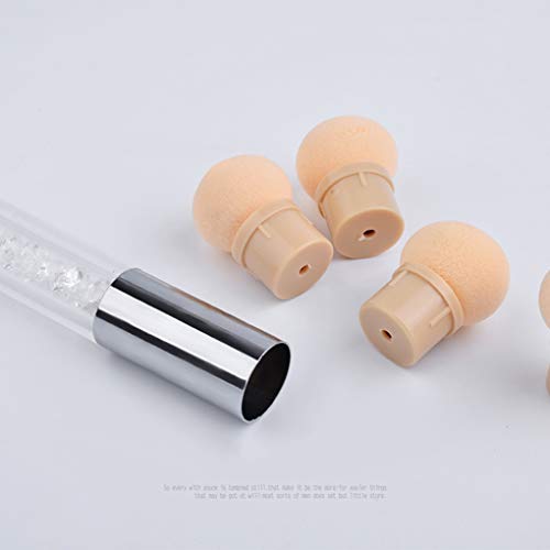 F-blue El Doble Dirige Esponja Cepillo de uñas reemplazable Recogiendo Que puntea la Pluma Degradado Brillante manejo de Herramientas de Belleza