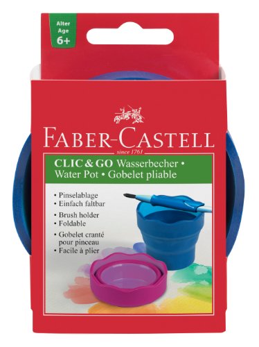Faber-Castell 181510-p2 - Vaso plegable (pack de 2 unidades), color azul