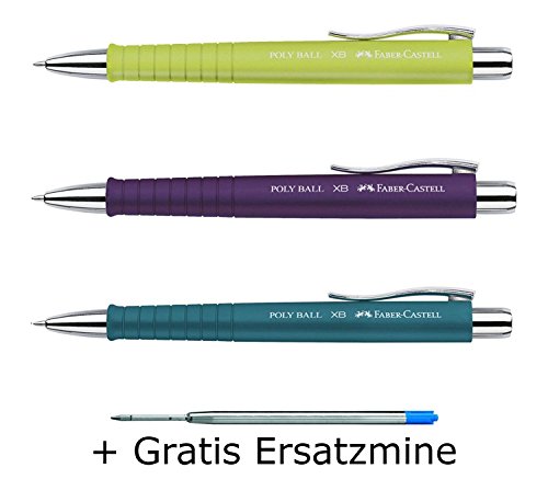 Faber-Castell Poly Ball cal rosa lila Color Azul 3er Set Limette Lila Petrol