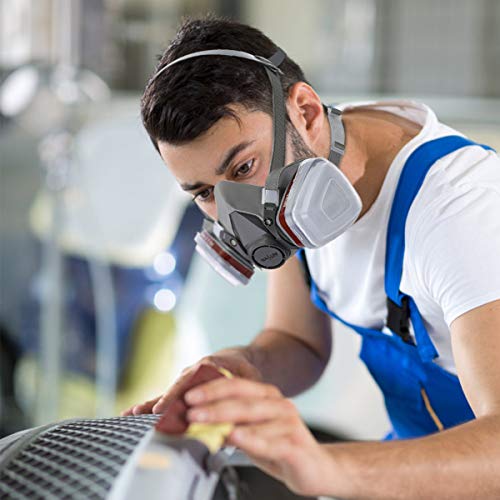 Facial Cubierta, NASUM Semimáscara Facial Cubierta para Pintura en Aerosol, Polvo, Lijado a Máquina, Formaldehído, Protección con Filtros