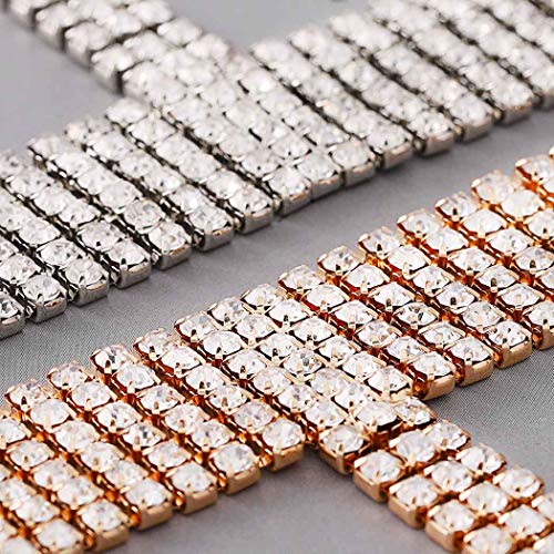 Fairvir Cadena corporal Bling Rhinestone Nightclub vientre botón cadenas joyería sexy cuerpo accesorios para mujeres y niñas (plata)