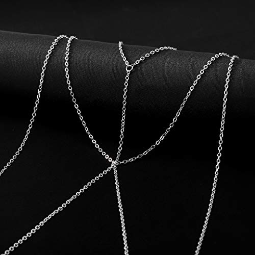 Fairvir Cadenas de cuerpo en capas Sexy playa Bikini cadena sujetador collar joyería accesorios corporales brillantes para mujeres y niñas (plata)