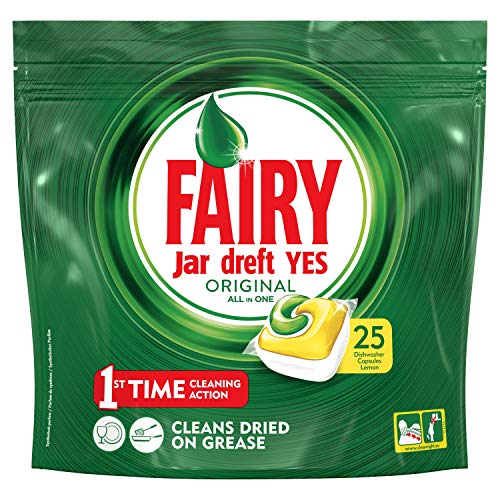 Fairy, Pastillas lavavajillas original limón, 125 cápsulas todo en 1 (5 x 25)