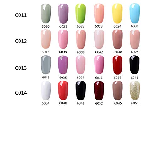 Fairyglo 3en 1 Esmaltes Semipermanentes en Gel UV LED, 6pcs Kit de Un paso Esmaltes de Uñas 10ml 012