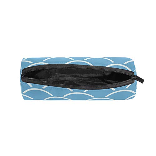 FAJRO Thirsty - Estuche para lápices, diseño de olas de mar, color azul