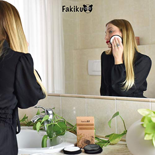 Fakiku Discos Desmaquillantes Reutilizables,Algodones Desmaquillantes Reutilizables con Bolsa de Lavandería y Esponja Konjac,Desmaquillante Facial,Extra Suave y Delicado,12 Discos y Maxi de 1