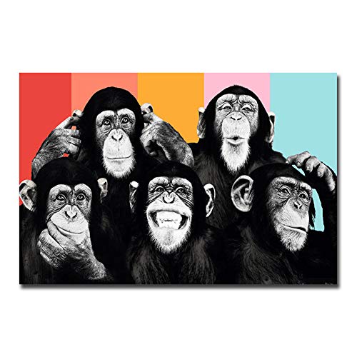 Familia Gorila Animales Arte Lona Pintura Moderno Hogar Decoración Pintura Lindo Pared Decor Lienzo Imprimir Chorro De Tinta Cuadro,Noframe,50x70cm