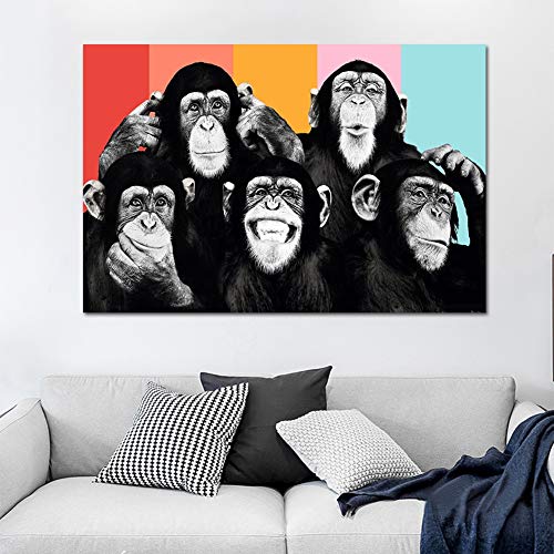 Familia Gorila Animales Arte Lona Pintura Moderno Hogar Decoración Pintura Lindo Pared Decor Lienzo Imprimir Chorro De Tinta Cuadro,Noframe,50x70cm