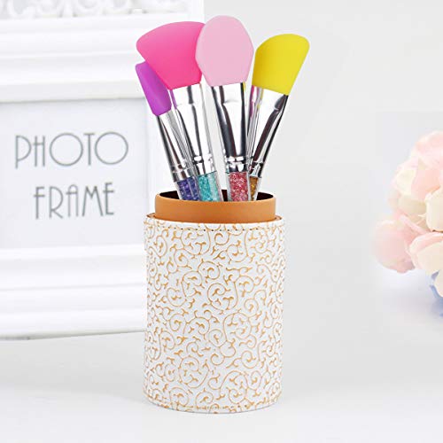 FancyWhoop Cepillo Mascarilla Facial Silicona 4 Piezas Brochas de Silicona Sin Pelo Cepillo Aplicador de Mascarilla para la Cara