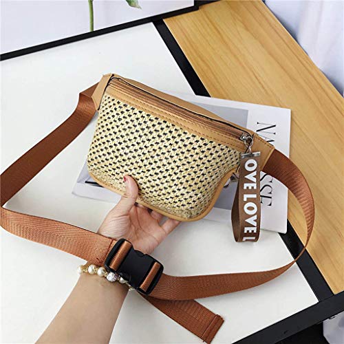 Fannyfuny bolsos para Mujer Bolso de Mano Elegante Cintura Fanny Pack Riñoneras Bolsa de Paja para Todos los Días de Fiesta Riñoneras Shoppers y Bolsos de Playa para Escuela Trabaja Viaja
