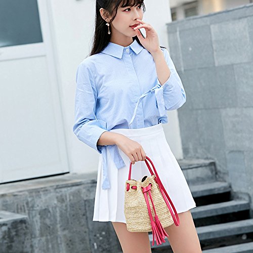 Fannyfuny bolsos para Mujer Bolsos Bandolera Elegante Bolso la Paja de la Rota Boho para el Bolso Tejido Bolso de la Paja del Embrague Hecho a Mano del Monedero